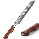 B30r 8 Inch Bread Knife, 73 Layers Damascus Steel With Powder Steel Having Nature Rosewood Handle